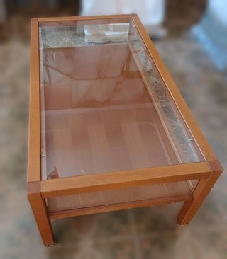 Tavolino Basso Salotto DESIGN Vetro e Legno.