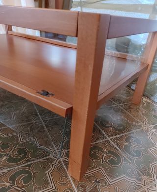 Tavolino Basso Salotto DESIGN Vetro e Legno.