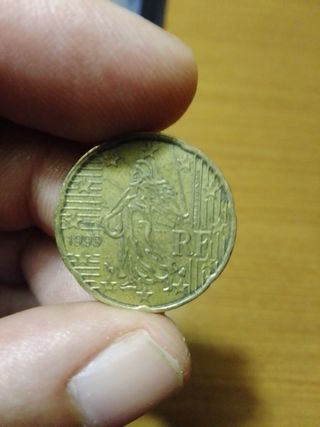 Lote 3 monedas 20 centimos Francia 1999