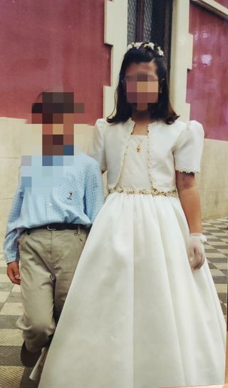 Vestido de comunión, camisón y zapatos 