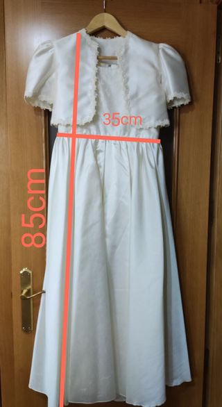 Vestido de comunión, camisón y zapatos 