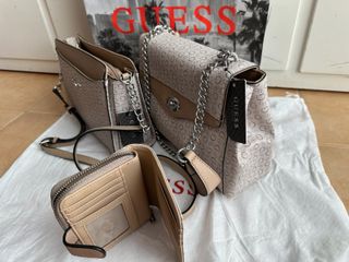 Bolso bandolera Beige Guess