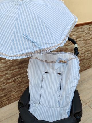 Saco, colchoneta, sombrilla y bolso cochecito