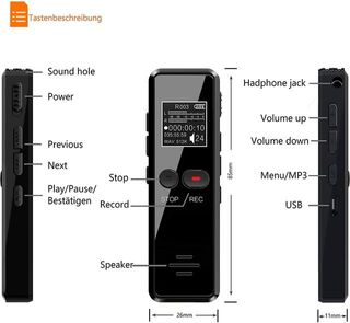 *Grabadora de voz digital 8GB 1536kbps*