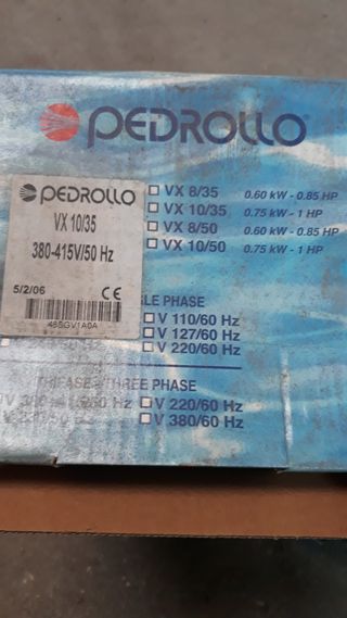 Bomba achique pedrollo VX10/35 trifasica