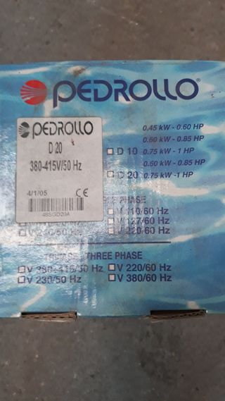 Bomba pedrollo achique D20T trifásica