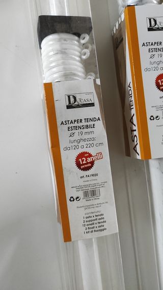 6 Bastoni per tende da interno ad anelli