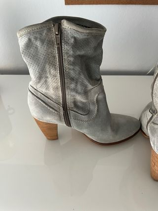 Botines de ante azul