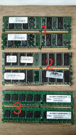 Memorias ram ddr/ddr2 pc vintage