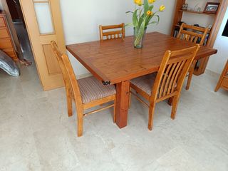 Conjunto mesa comedor madera