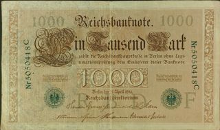 BILLETE 1000 MARCOS ALEMANES 1910