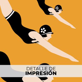 POSTER GIRL AT POOL 2 ESTILO VINTAGE