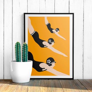 POSTER GIRL AT POOL 2 ESTILO VINTAGE