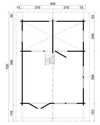 33m2 con altillo. Casas prefabricadas.