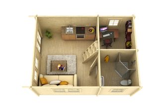 33m2 con altillo. Casas prefabricadas.