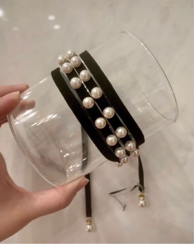 Cintura Intimissimi in Camoscio Nero e Perline