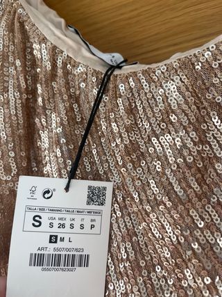 vestido lentejuelas Zara