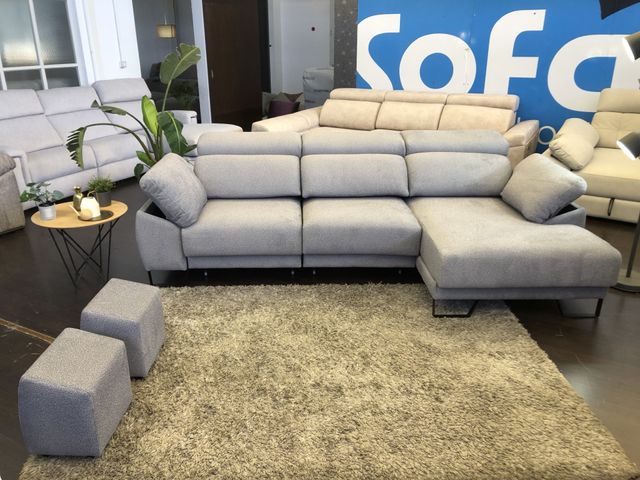 💙Sofá chaislongue deslizante pata alta