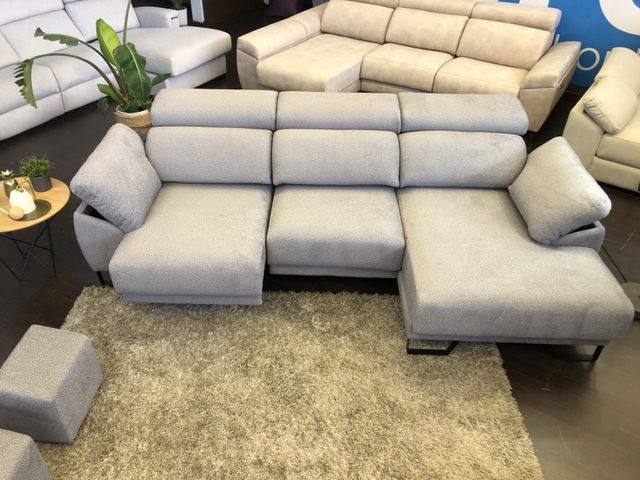 💙Sofá chaislongue deslizante pata alta