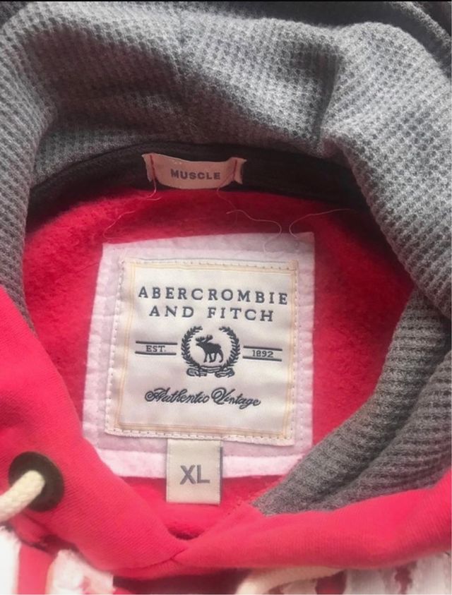 Felpa Corallo Abercrombie con Cappuccio