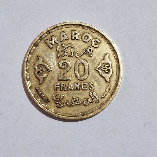 MONETA 20 FRANCHI MAROCCO 1371