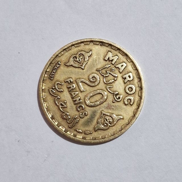MONETA 20 FRANCHI MAROCCO 1371