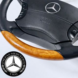 Volante Mercedes madera cuero negro