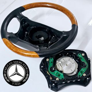 Volante Mercedes madera cuero negro