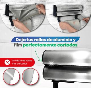 Portarrollos de Papel Cocina, Aluminio Papel Film