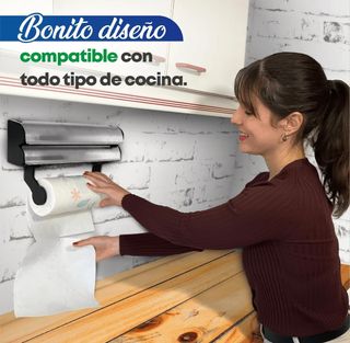 Portarrollos de Papel Cocina, Aluminio Papel Film