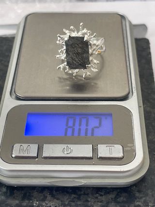 ANILLO EN PLATA BLANCA -CON CUARZO NATURAL
