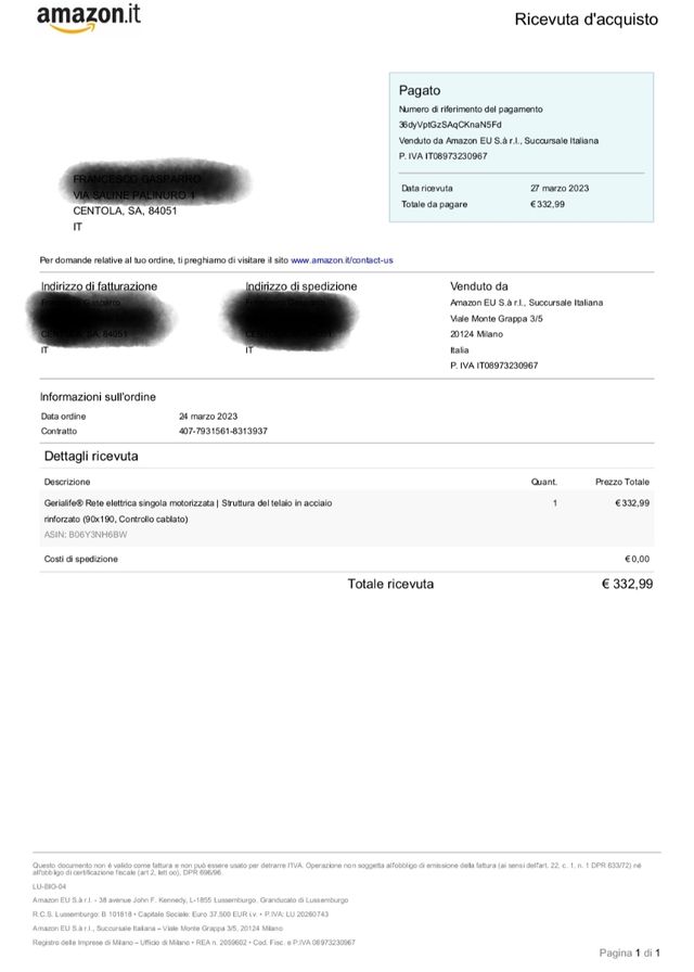 Rete elettrica con materasso