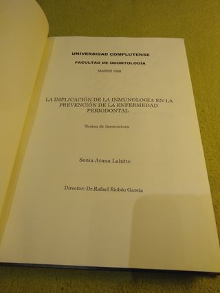 Tesis Doctoral Odontología 1998