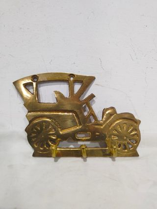 Antiguo perchero colgador percha bronce coche