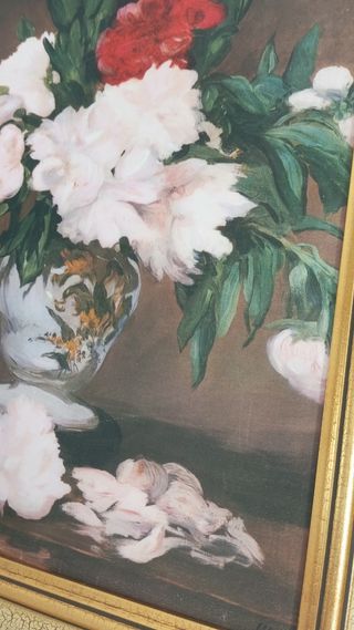 Cuadro floral en bonito marco madera