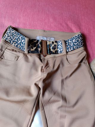 Pantalon  mujer marrón claro M