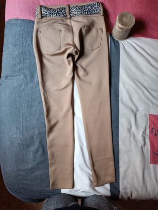 Pantalon  mujer marrón claro M