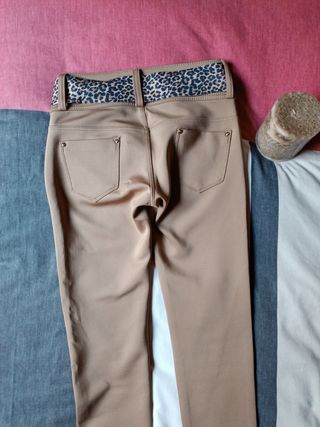 Pantalon  mujer marrón claro M