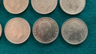 LOTE 10 MONEDAS 50 PESETAS MUNDIAL 82. Año 1980