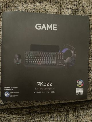Pack game. Teclado. Raton. Cascos y alfombrilla
