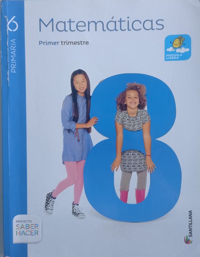 8 libros de matemáticas. Santillana.