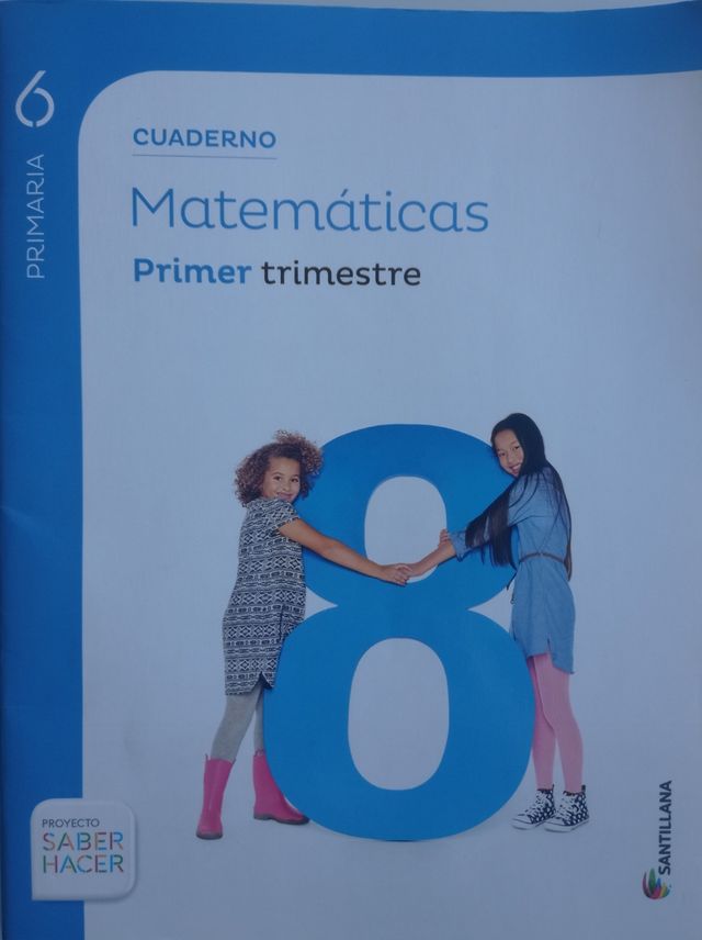 8 libros de matemáticas. Santillana.