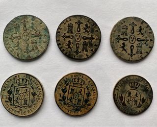 Lote 12 monedas Isabel II