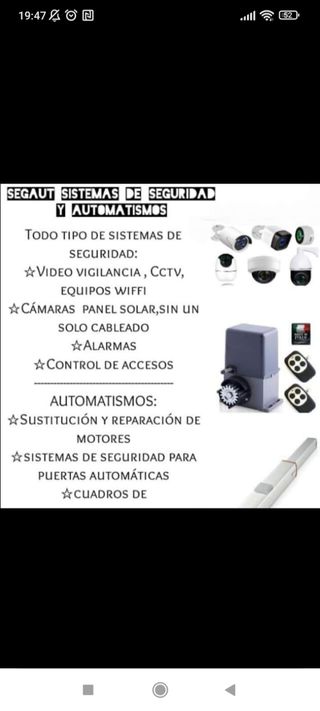 Videovigilancia,alarmas,control accesos,