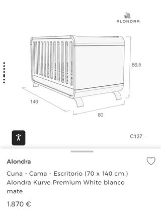 Cuna convertible alondra