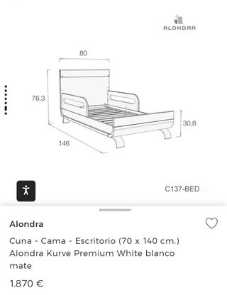Cuna convertible alondra