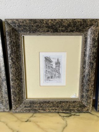 ✅ set 3 quadri dipinti a matita