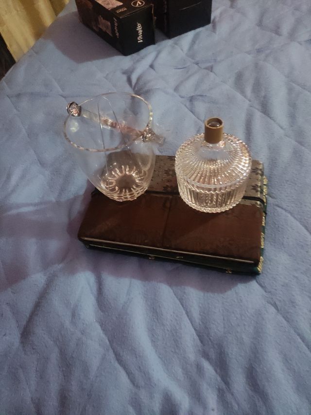 Secchiello in vetro e portagioie