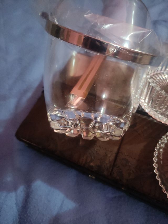 Secchiello in vetro e portagioie