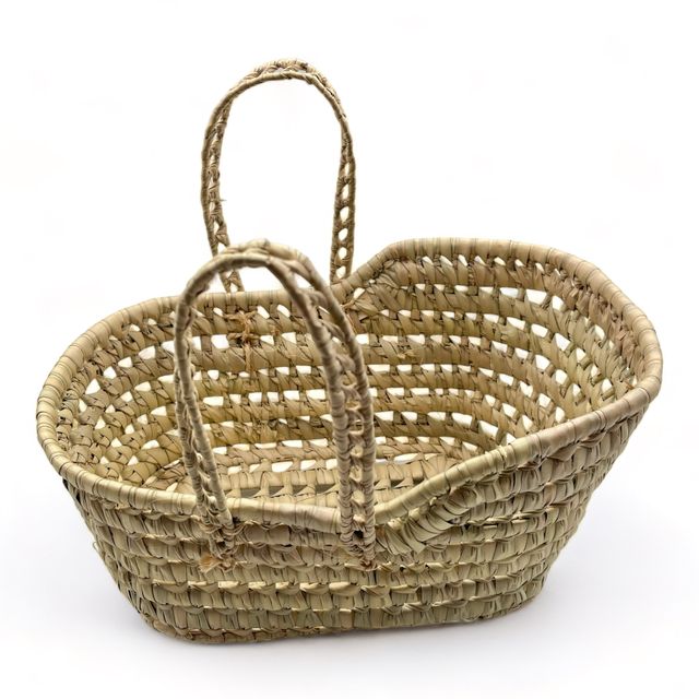 Cesta de almacenamiento de bebe con asa de palma